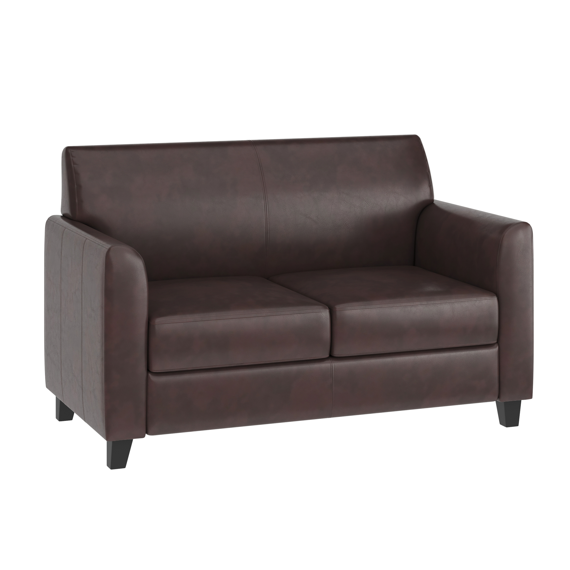 Flash Furniture Diplomat Leather Loveseat, Brown, 52in.W x 29in.D x 32.25in.H, Model# BT8272BN